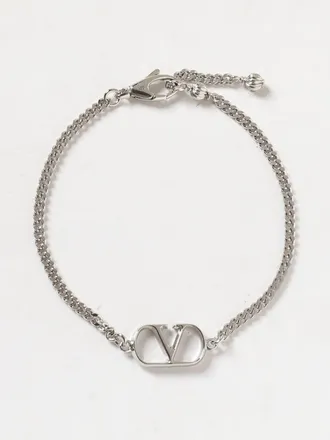 Valentino Garavani VLogo Signature Chrome-Plated Brass Bracelet