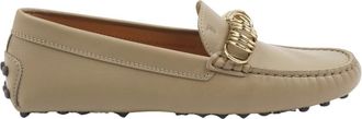Tod's Leren driving shoes met ringdetail - Dames - Loafers - Beige - 39 EU - Leer - Schoenen