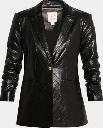 Cinq &agrave; Sept Khloe Quilted Vegan Leather Blazer