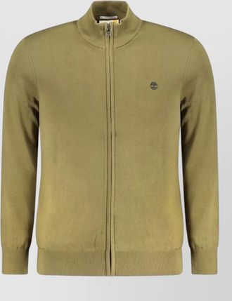 Timberland cotton high-neck zip-up cardigan