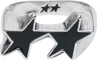 TwoJeys Accessoires, unisex, Grijs, 61 MM, Leer, Icon Enameled Single Ring