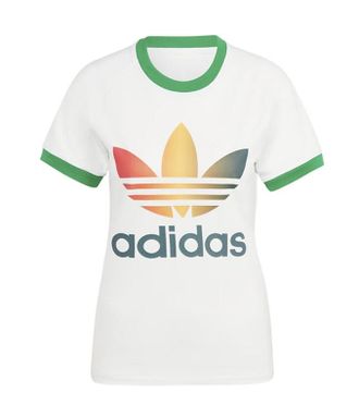 adidas (WMNS) adidas Originals Gradient Trefoil Cali T-Shirt Asia Sizing Yellow Green IS0310