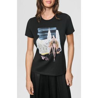 DKNY Midtown Dog Walkers Graphic T-Shirt in Black at Nordstrom, Size X-Small