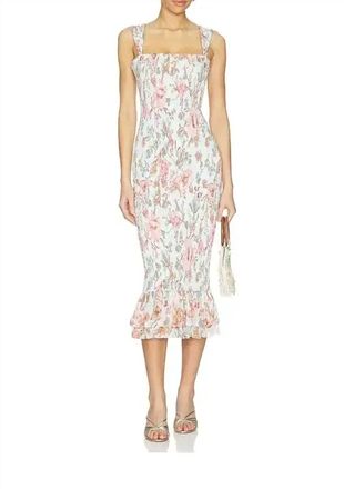 Hemant & Nandita Smock Midi Dress In Blue