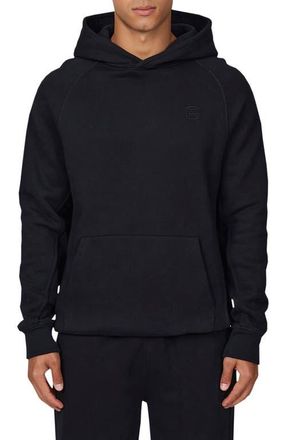 Good For Nothing Ribbed Emblem Pullover Hoodie in Black at Nordstrom, Size X-Large Uk