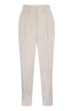 PESERICO 500-Stripe Velvet Trousers