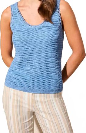 Tribal Crochet Tank Top In Deap Sea