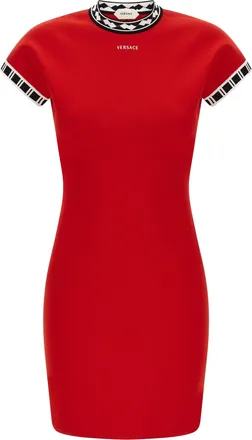 Versace Red Cotton Short Womens Dress