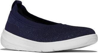 FitFlop Super Q Knit Ballet Flats in Metallic Midnight Navy at Nordstrom, Size 8.5
