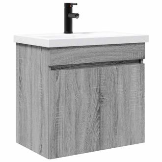 vidaXL M&oacute;dulo De Ba&ntilde;o Con Grifer&iacute;a Sonoma Gris 61 X 40 X 74,5 Cm Vidaxl