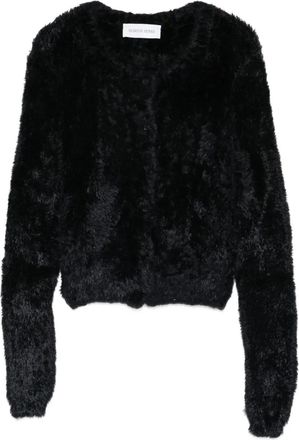Marine Serre fuzzy-texture cardigan - Zwart