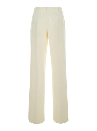 Federica Tosi Pleated Flare Trousers - White
