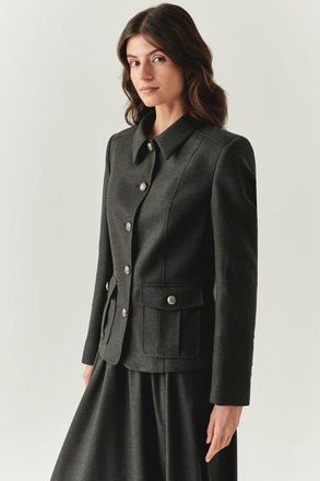 Exquise Aubrie Structured Jacket in Grey at Nordstrom, Size Xx-Large
