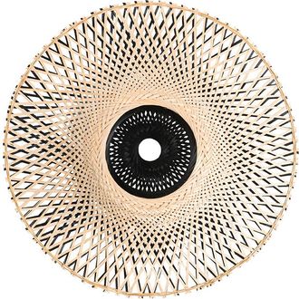 QAZQA Oriental Pantalla De L&aacute;mpara Oriental De Bamb&uacute; 50 Cm - Rina Bamb&uacute; /acero Redonda Adecuado Para Led Max. X Watt - Qazqa