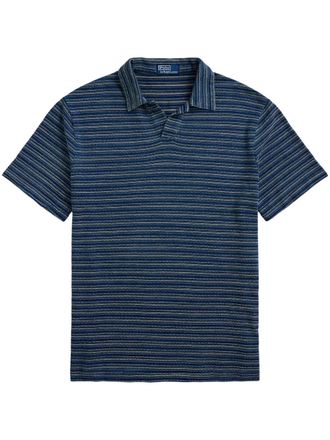 Polo Ralph Lauren striped cotton polo t-shirt - men - Cotton - S - Blue