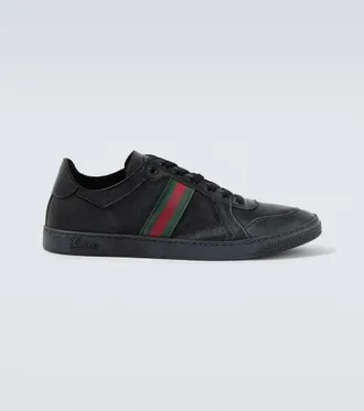 Gucci Stretch Web Stripe leather sneakers