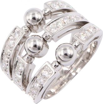 Bulgari Silver Clear Band Ring (Pre-Owned)