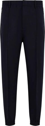 Emporio Armani Viscose broek met elastische tailleband - Heren - Sweatpants - Blauw - L - Polyester - Broeken