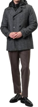 Moorer Eligio-Le Detachable Hood Peacoat In Nero