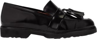 Penelope Chilvers Womens Irvine Tassel Leather Loafer In Black