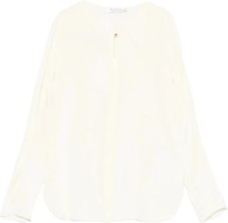 Max Mara Mitico Blouse - Dames - Blouses - Wit - S - Spandex - Overhemden
