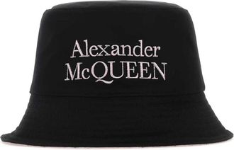 Alexander McQueen Logo Geborduurde Omkeerbare Bucket Hat - Heren - Hoeden - Zwart - ONE Size - Nylon - Accessoires