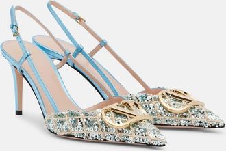 Valentino Garavani VLogo Signature sequined slingback pumps