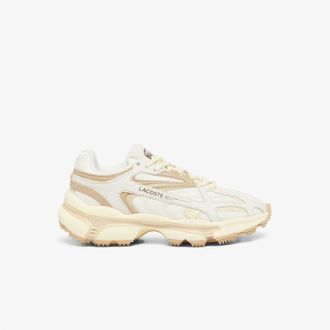 Lacoste Womens L003 2K24 Trainers in Off White Textile - Size UK 6.5