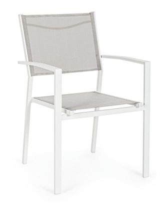 BIZZOTTO Silla de aluminio y textilene blanco