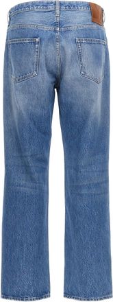 Valentino Garavani Mens Blue Cotton Straight-Leg Jeans Clothing