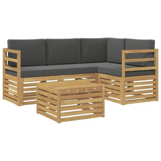 vidaXL Conjunto De Sof&aacute;s De Exterior 5 Pcs Blanco Y Antracita Vidaxl
