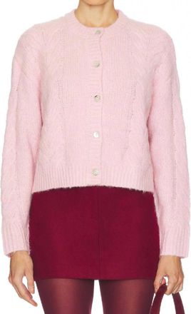 Line & Dot Melba Crewneck Cardigan In Pink
