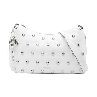 Michael Kors Shoulder Bags, female, White, Size: ONE SIZE Nolita Medium Studded Leather Shoulder Bag