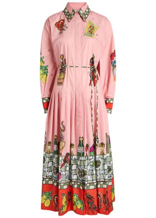 Alemais Alemais Contessa Printed Cotton Midi Shirt Dress - Multicoloured - 14 (UK14 / L)