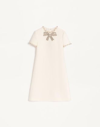 Valentino Embroidered Crepe Couture Short Dress Wo