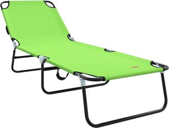 vidaXL Vidaxl - Tumbona Plegable 1-persona Verde 56 X 189 X 87cm Tela