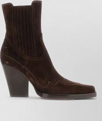 PARIS TEXAS suede leather embroidered ankle boots