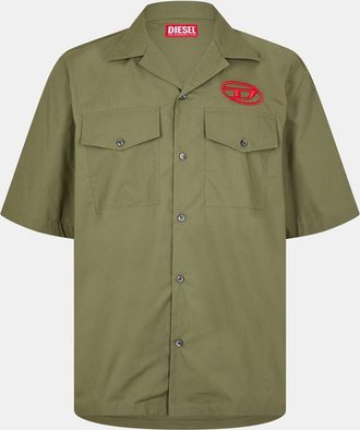 Diesel Mens Regular Fit Short Sleeve Shirt in Ivy Green - Size Small