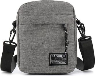 Generic Multi functional Oxford Shoulder Bag, Leisure Sports Small Square Crossbody Bag, Solid Color Lightweight Phone Pounch(Grey)