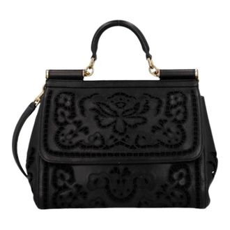 Dolce & Gabbana Pre-owned Handbags, female, Black, Size: ONE SIZE Pre-owned Sicily Shoulder Bag