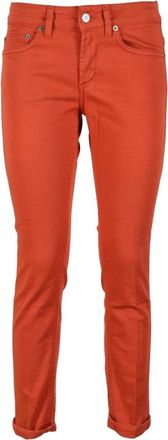 Dondup Monroe Zipper Jeans - Dames - Slim Fit Jeans - Rood - W27 - Katoen - Jeans