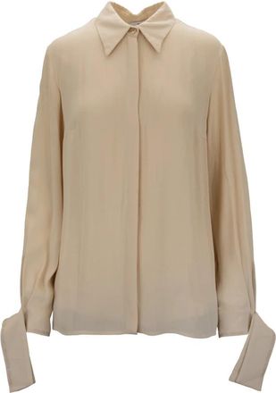 Elisabetta Franchi Button-Up Blouse - Dames - Overhemden - Beige - S - Overhemden