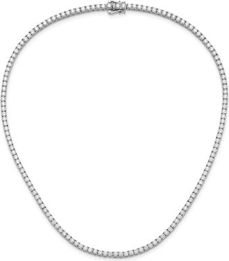 Diamond2Deal 14k Gold Lab Grown Diamond Tennis Collar Necklace 18 (10 ct, Color-E-F, Clarity- VS)