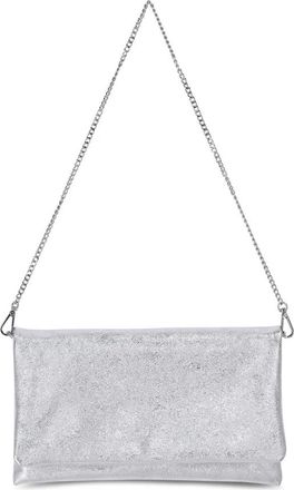Abro Elegante Metallic Clutch Tas - Dames - Schoudertassen - Grijs - ONE Size - Leer - Tassen