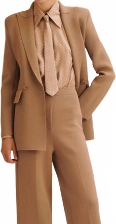 Scanlan Theodore Crepe Knit Tailored Jacket In Camel