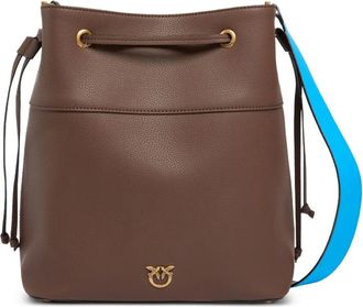 Pinko Borsa a secchiello Love Birds con coulisse - Marrone