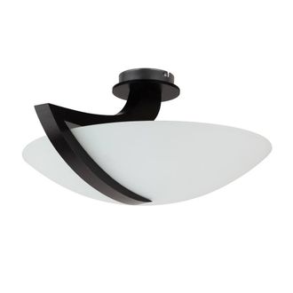 Netlighting Vinci Bowl Semi Flush Ceiling Light Black 54cm 3x E14