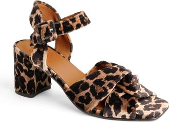 Penelope Chilvers Infinity Leopard Ankle Strao Sandal in Brown at Nordstrom, Size 11Us