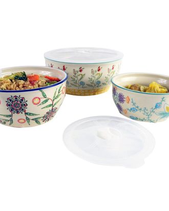 Euroceramica Ella 3Pc Storage Bowl Set