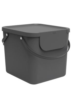 Rotho Abfallsammler, Anthrazit, Kunststoff, 40 l, 40x35.5x34 cm, DIN EN ISO 9001, Reach, Blauer Engel, Haushalt & Kleinelektro, Reinigung
